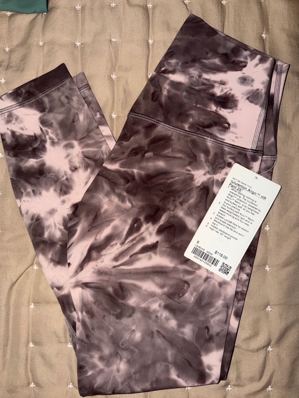 lululemon athletica Tie-Dye Leggings in Pink and Gray